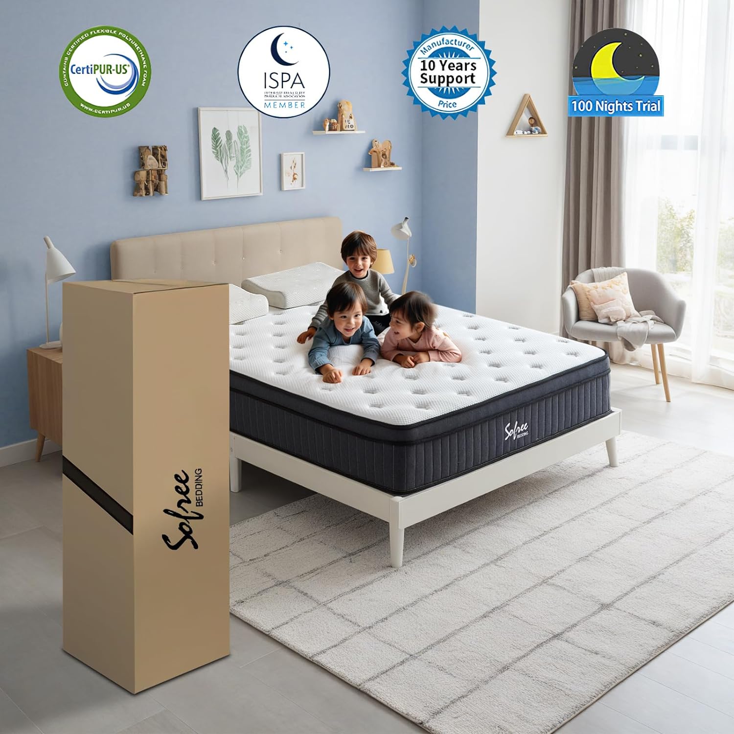 Sofree Bedding 10 Inch Memory Foam Hybrid Mattress