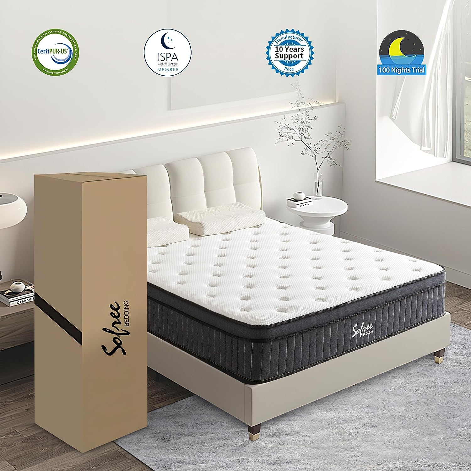 Sofree Bedding 10 Inch Memory Foam Hybrid Mattress